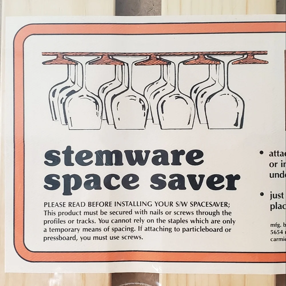 Pier1 Wooden Stemware Space Saver Organization for Wine Glasses Cottagecore NWT